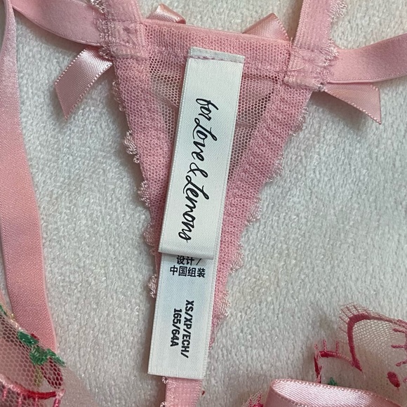 New! For Love And Lemons Pink Maisie Strappy Thong Panty Size XS 25014 - Picture 8 of 9